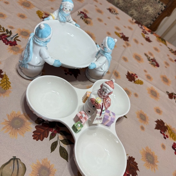 Set of two Avon snow ladies candy dishes , - Picture 7 of 12